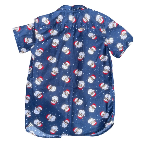 Denim & Flower by Ricky Singh Santa Print Button Up Boys Size 13/14 - Picture 2 of 3